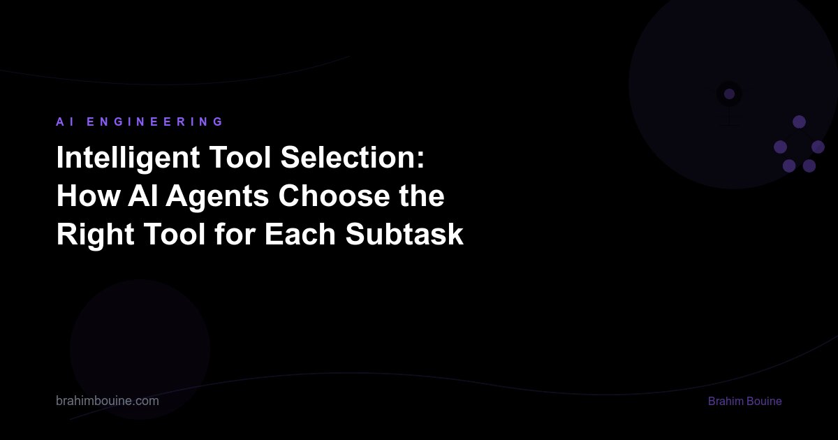 Intelligent Tool Selection: How AI Agents Choose the Right Tool for Each Subtask