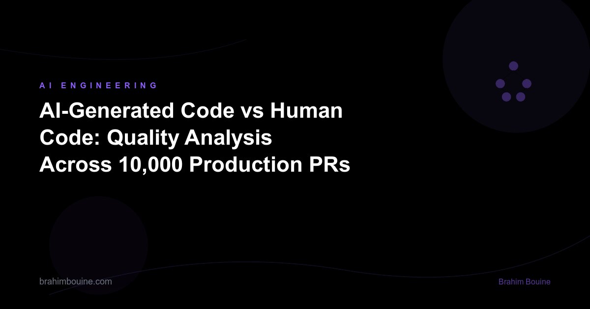 AI-Generated Code vs Human Code: Quality Analysis Across 10,000 Production PRs