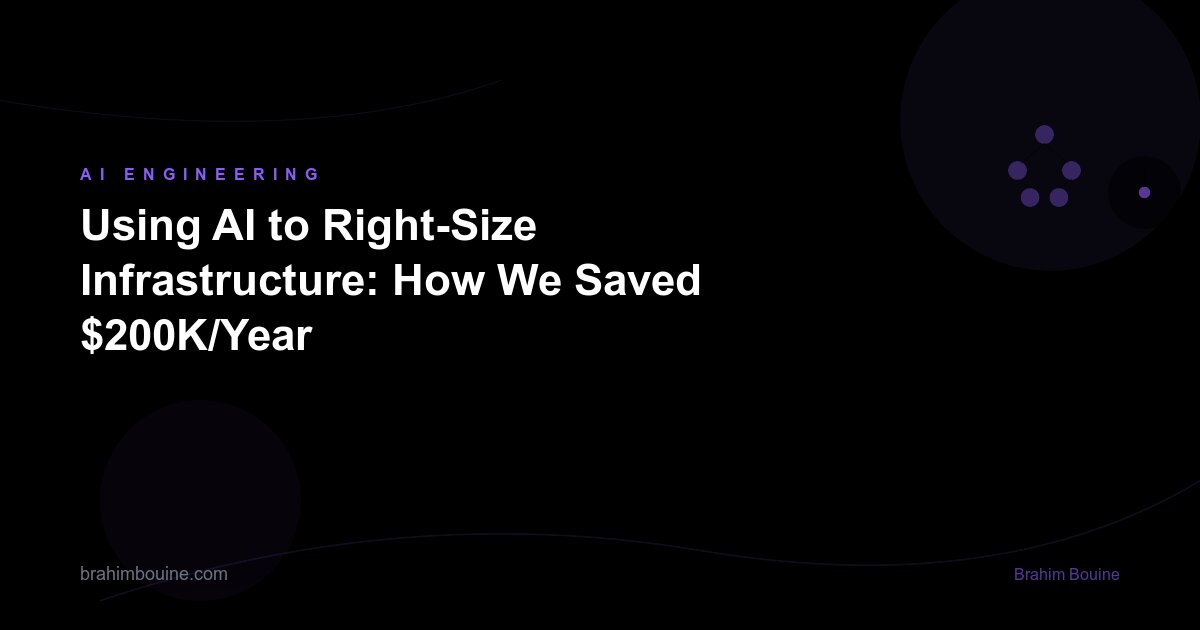 Using AI to Right-Size Infrastructure: How We Saved $200K/Year
