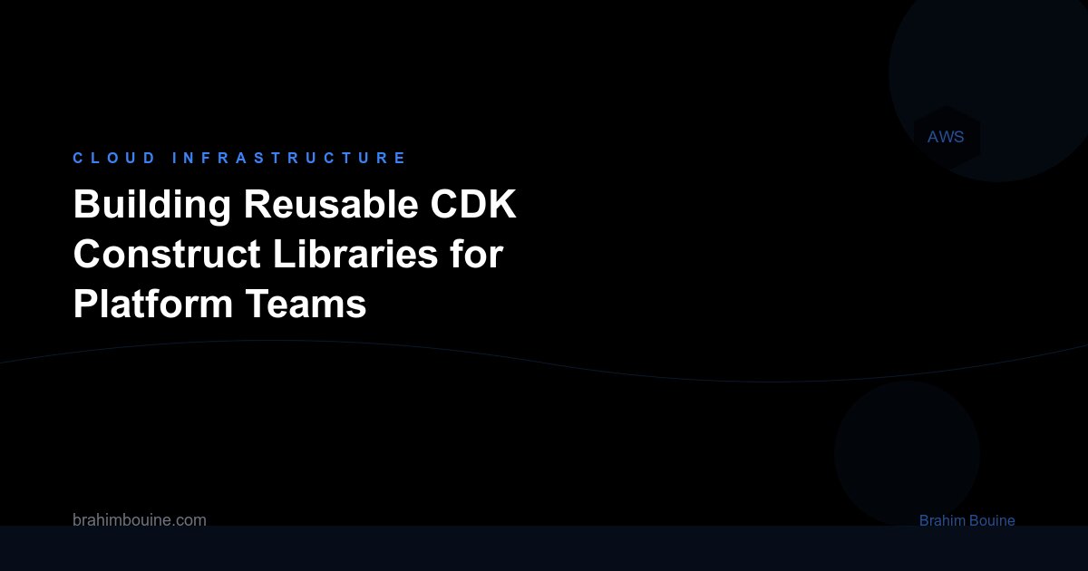 Building Reusable CDK Construct Libraries for Platform Teams
