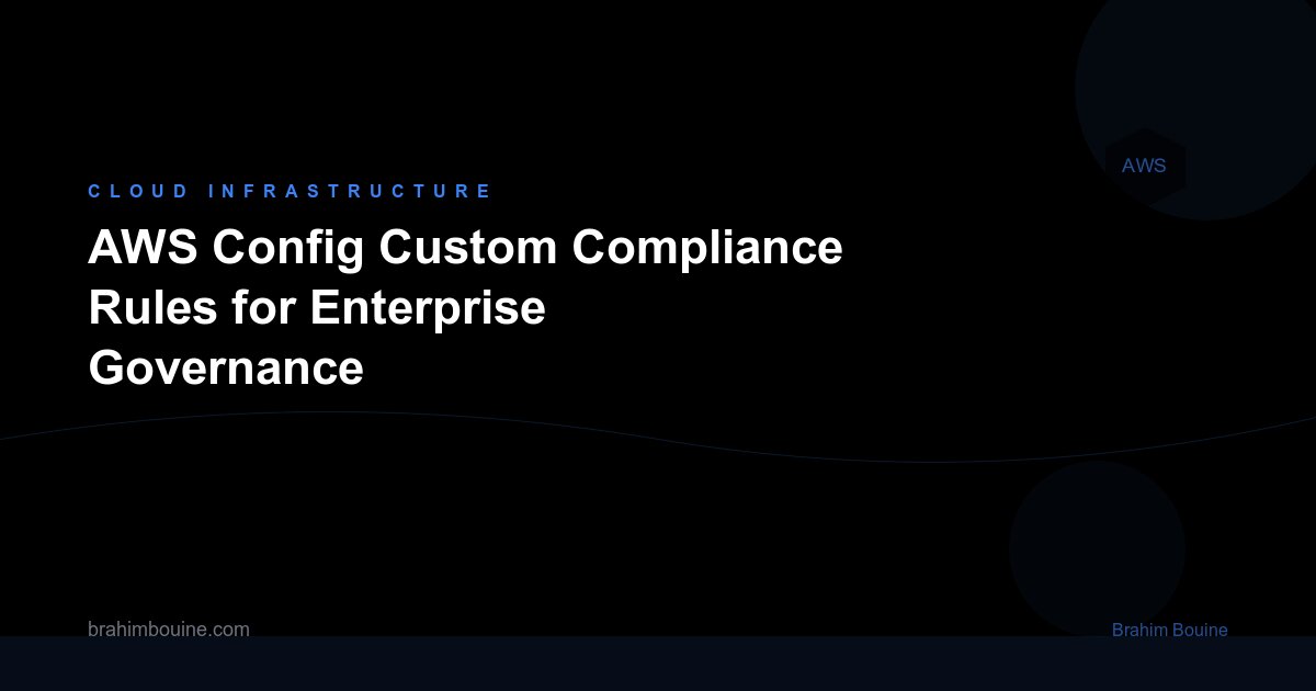 AWS Config Custom Compliance Rules for Enterprise Governance