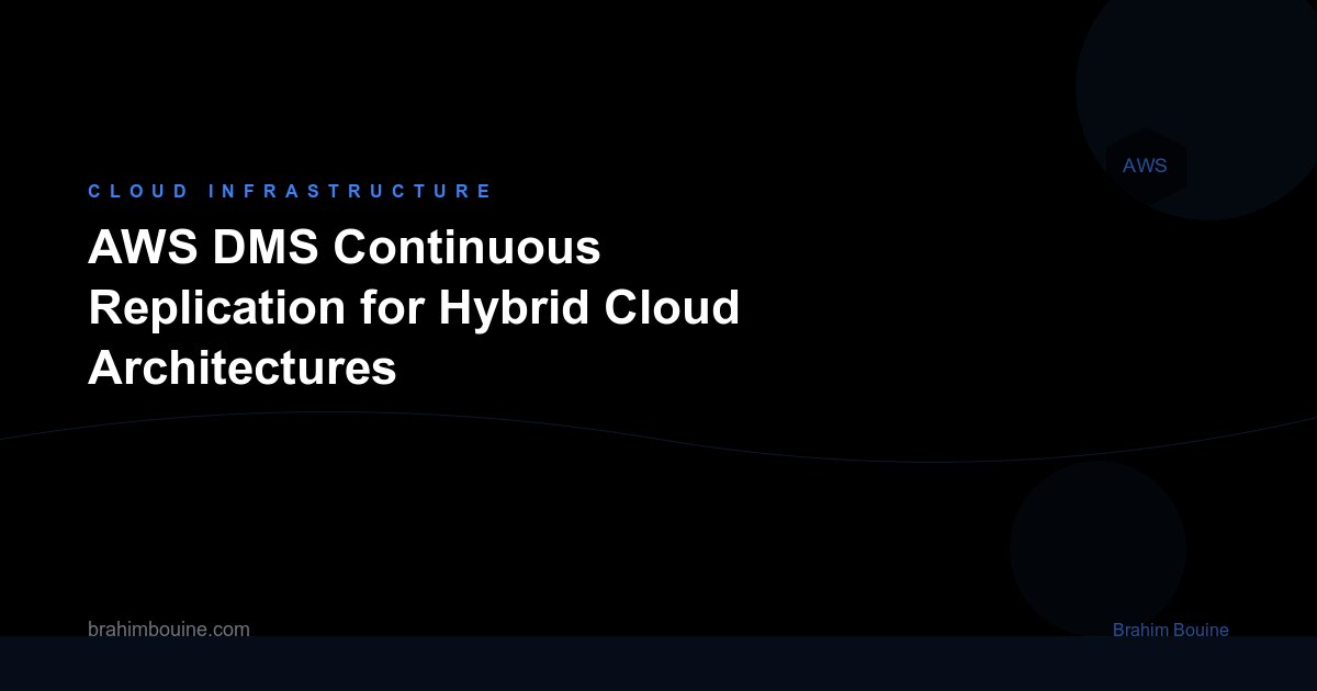 AWS DMS Continuous Replication for Hybrid Cloud Architectures