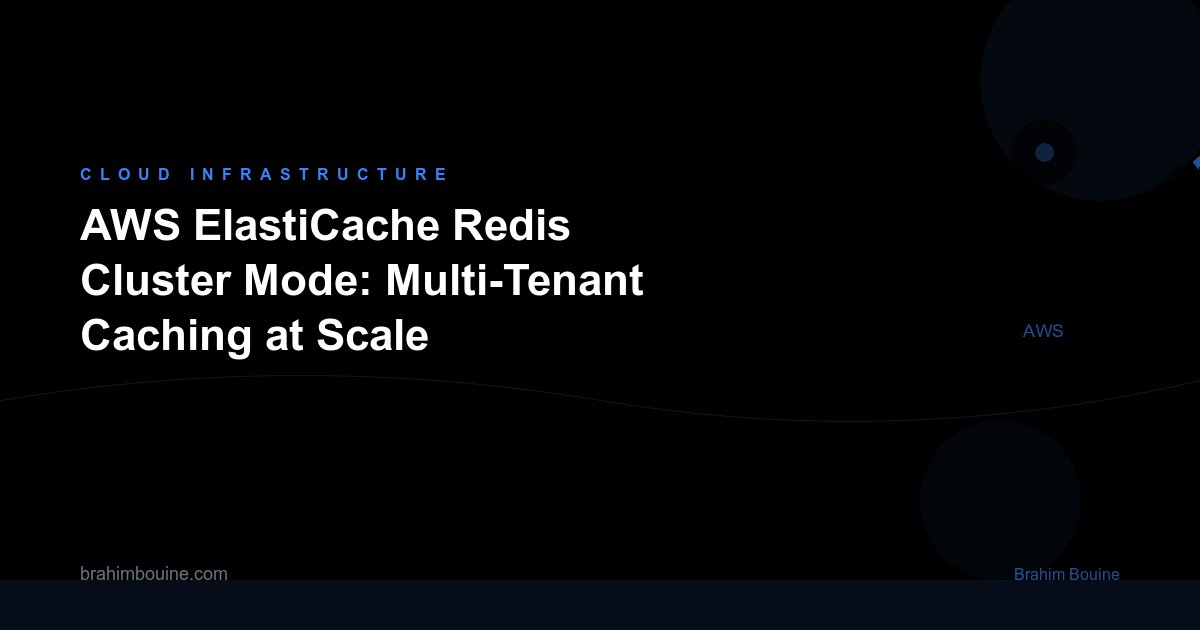AWS ElastiCache Redis Cluster Mode: Multi-Tenant Caching at Scale