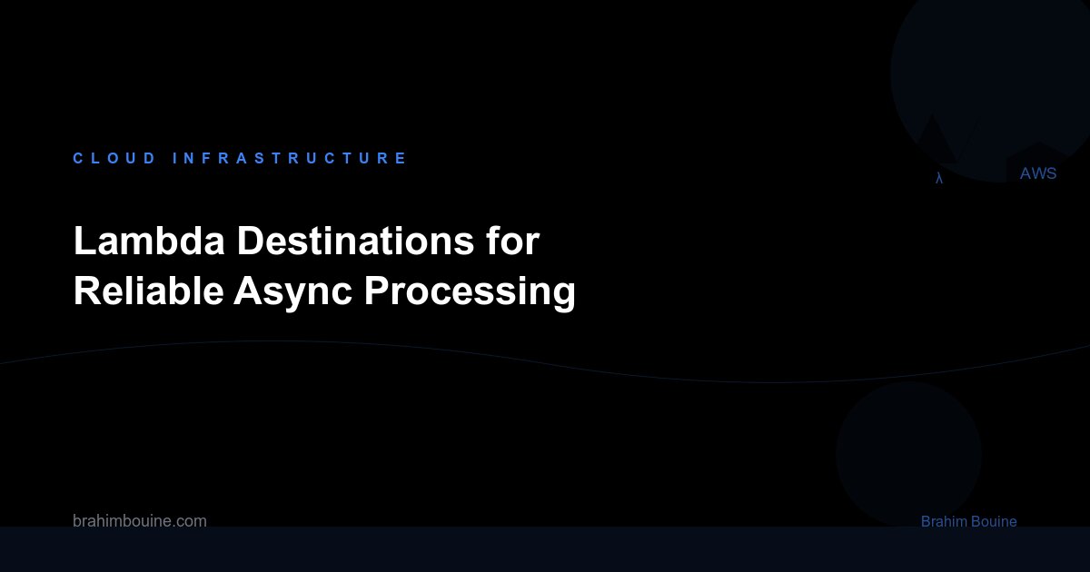 Lambda Destinations for Reliable Async Processing