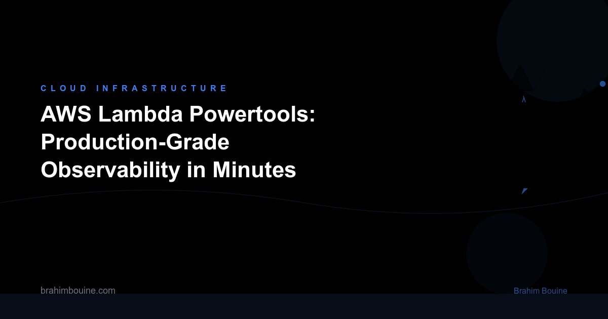 AWS Lambda Powertools: Production-Grade Observability in Minutes