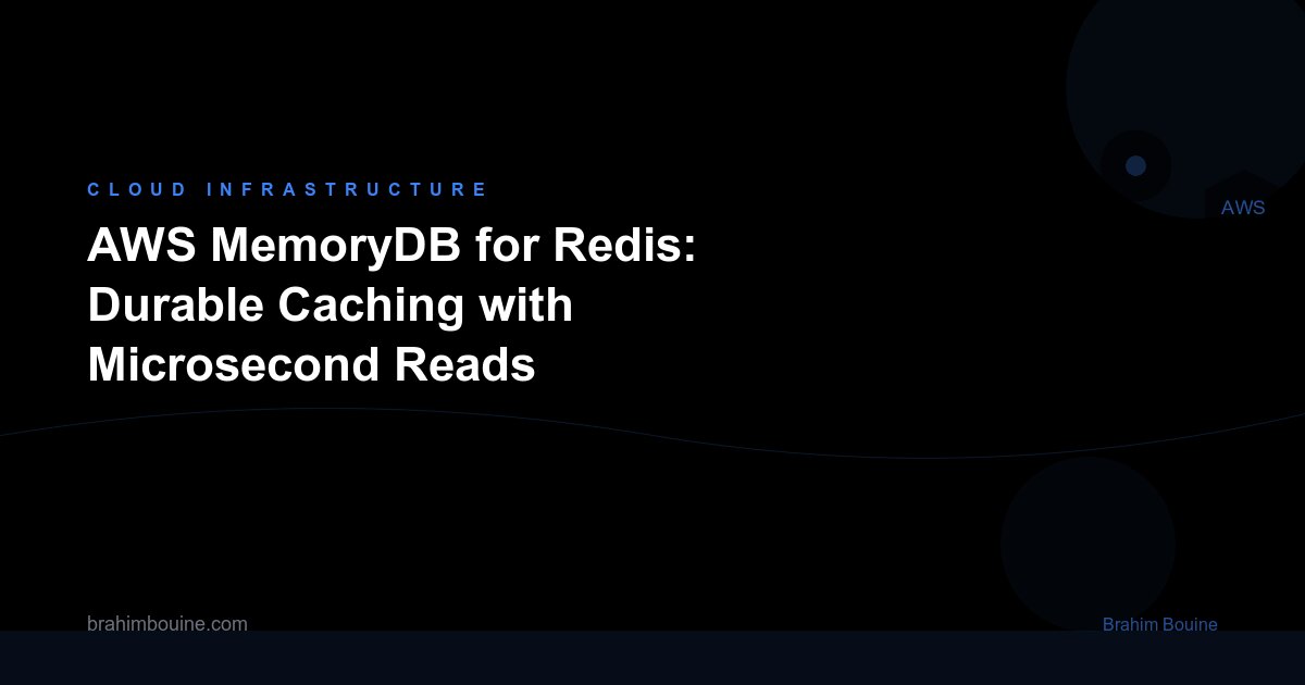 AWS MemoryDB for Redis: Durable Caching with Microsecond Reads