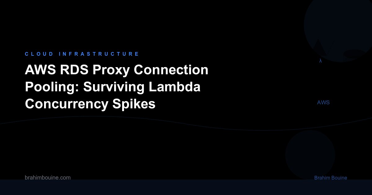 AWS RDS Proxy Connection Pooling: Surviving Lambda Concurrency Spikes