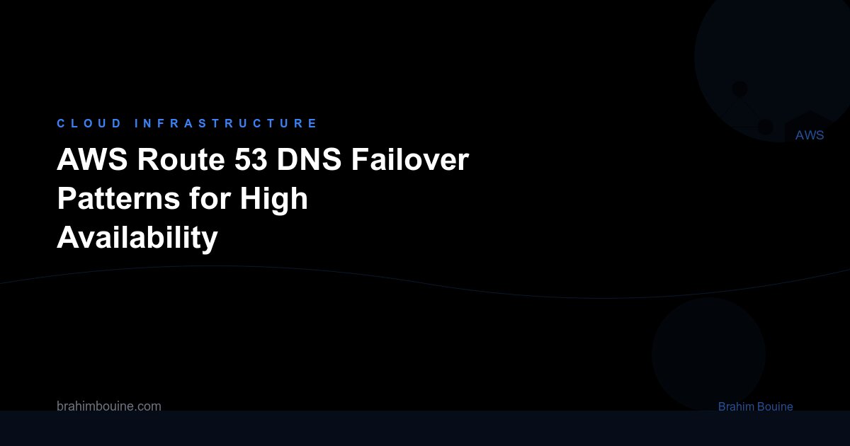 AWS Route 53 DNS Failover Patterns for High Availability