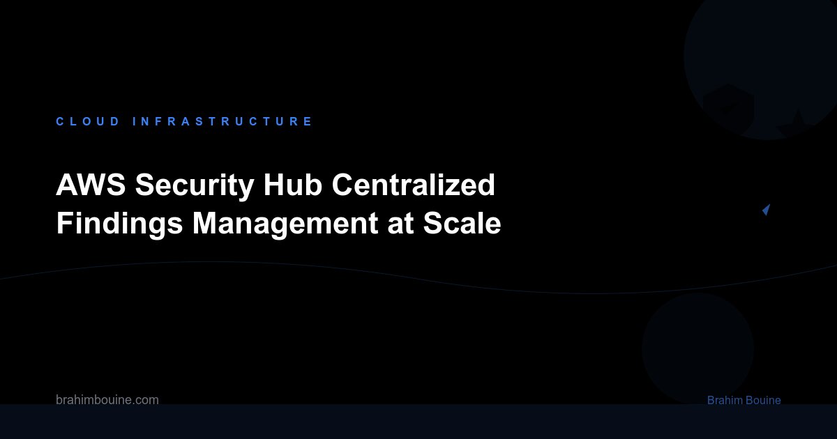 AWS Security Hub Centralized Findings Management at Scale