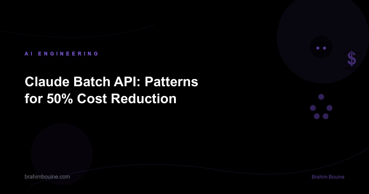 Claude Batch API: Patterns for 50% Cost Reduction