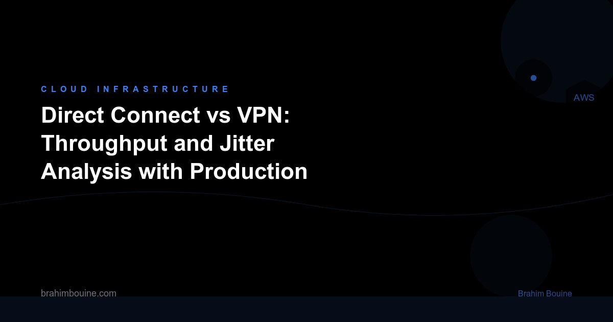 Direct Connect vs VPN: Throughput and Jitter Analysis with Production Data