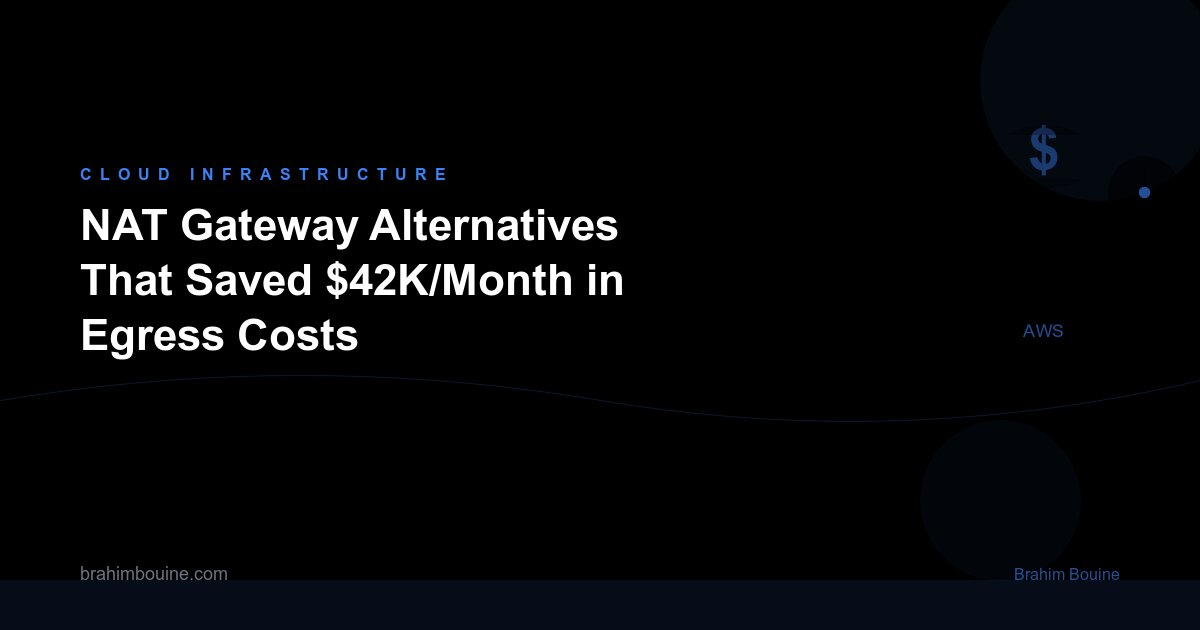 NAT Gateway Alternatives That Saved $42K/Month in Egress Costs