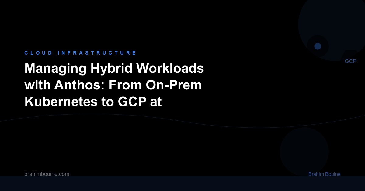 Managing Hybrid Workloads with Anthos: From On-Prem Kubernetes to GCP at Enterprise Scale