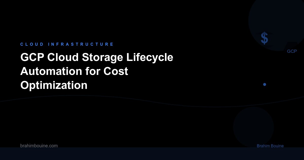 GCP Cloud Storage Lifecycle Automation for Cost Optimization
