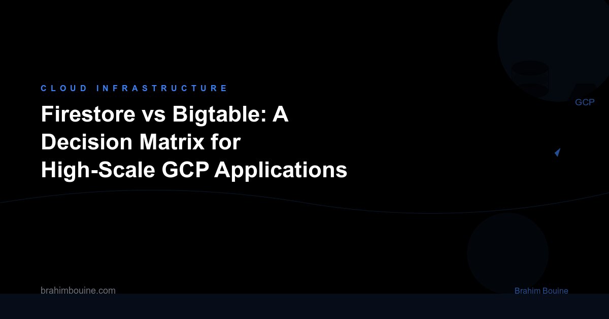 Firestore vs Bigtable: A Decision Matrix for High-Scale GCP Applications