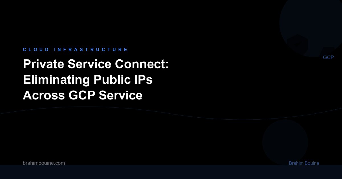 Private Service Connect: Eliminating Public IPs Across GCP Service Architectures