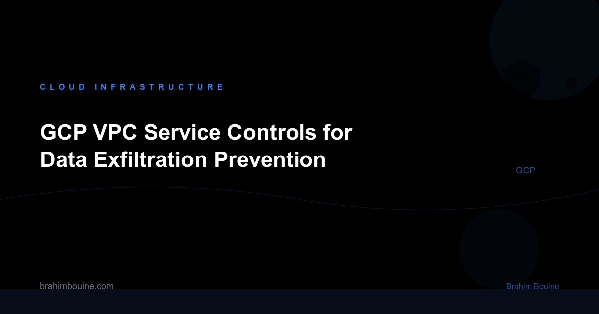 GCP VPC Service Controls for Data Exfiltration Prevention