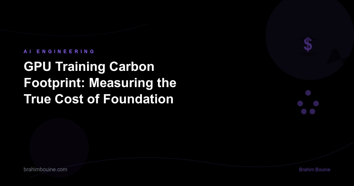 GPU Training Carbon Footprint: Measuring the True Cost of Foundation Models