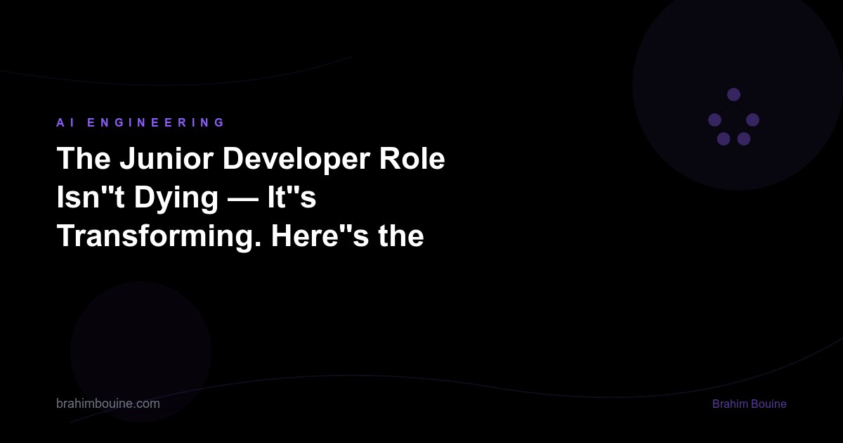The Junior Developer Role Isn''t Dying — It''s Transforming. Here''s the Data.