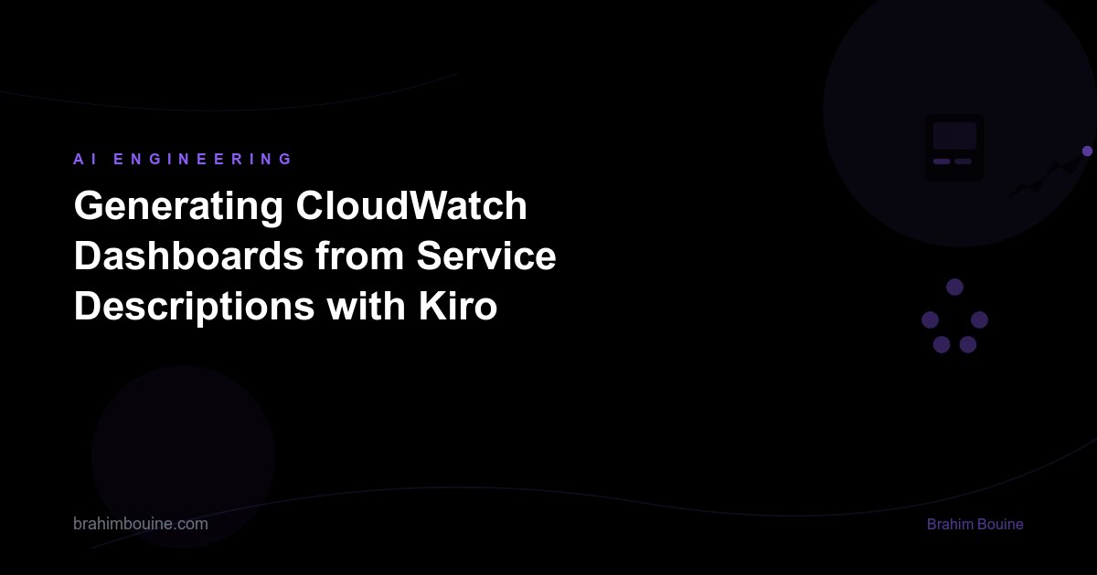 Generating CloudWatch Dashboards from Service Descriptions with Kiro