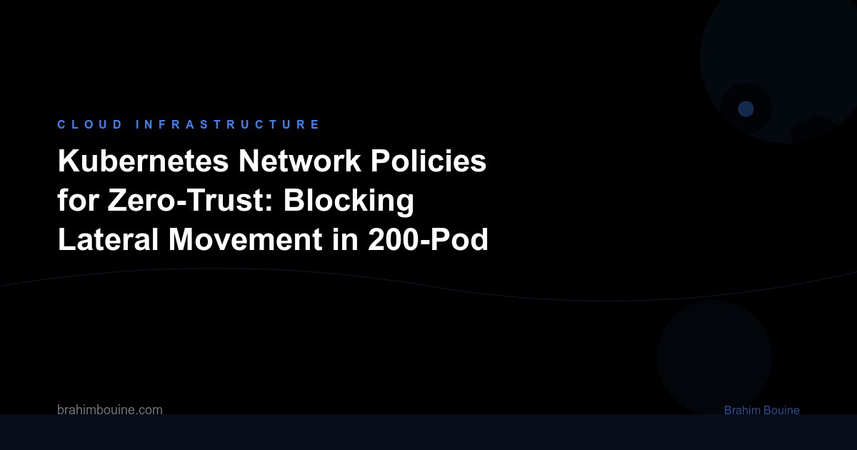 Kubernetes Network Policies for Zero-Trust: Blocking Lateral Movement in 200-Pod Clusters