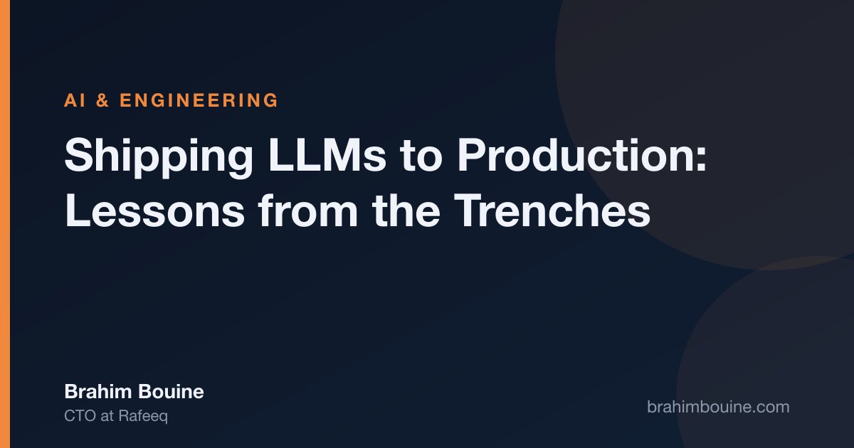 Cover image for the article: Shipping LLMs to Production: Lessons from the Trenches