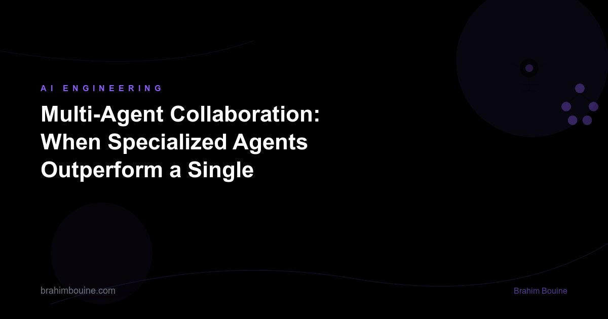 Multi-Agent Collaboration: When Specialized Agents Outperform a Single Generalist