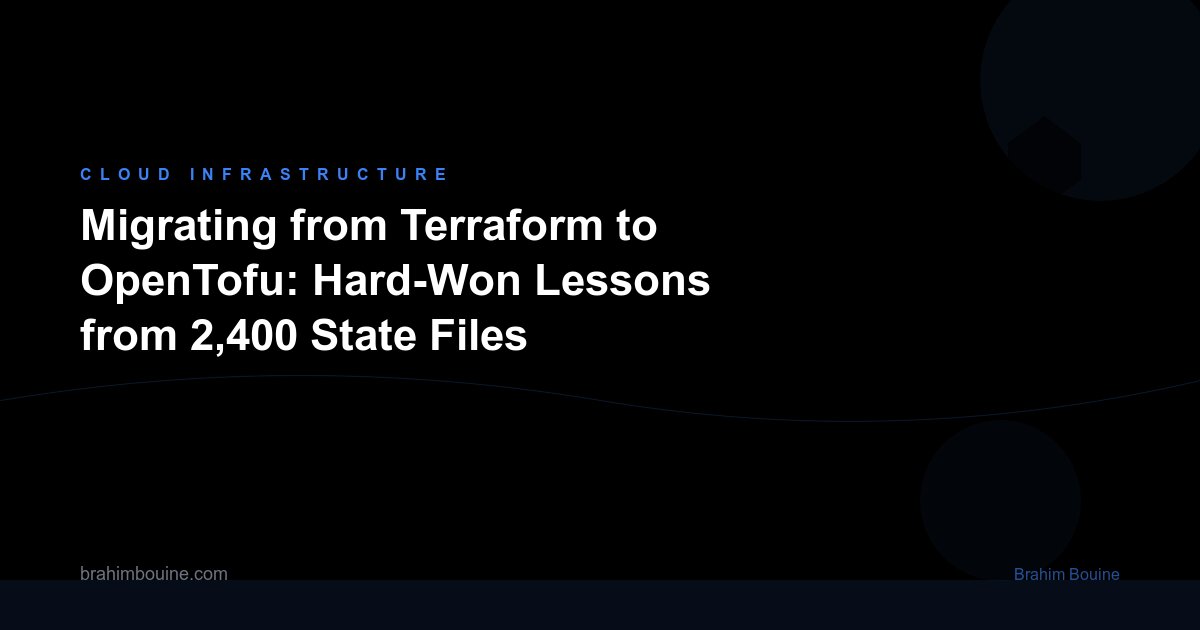 Migrating from Terraform to OpenTofu: Hard-Won Lessons from 2,400 State Files