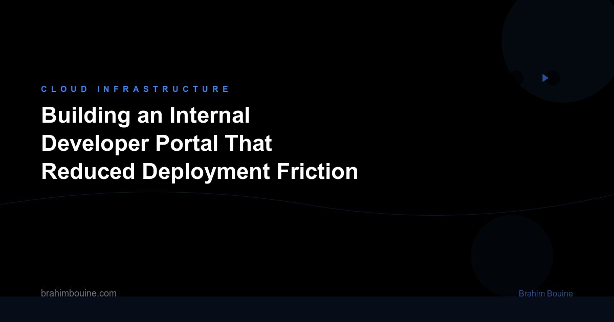 Building an Internal Developer Portal That Reduced Deployment Friction by 70%