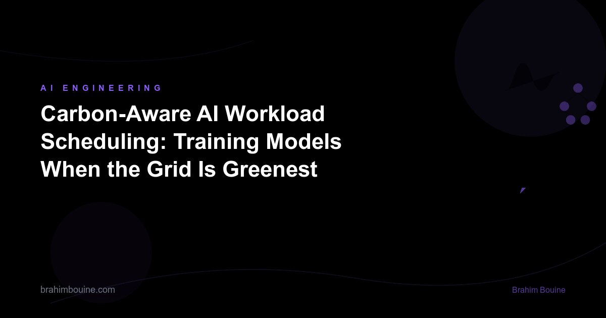 Carbon-Aware AI Workload Scheduling: Training Models When the Grid Is Greenest