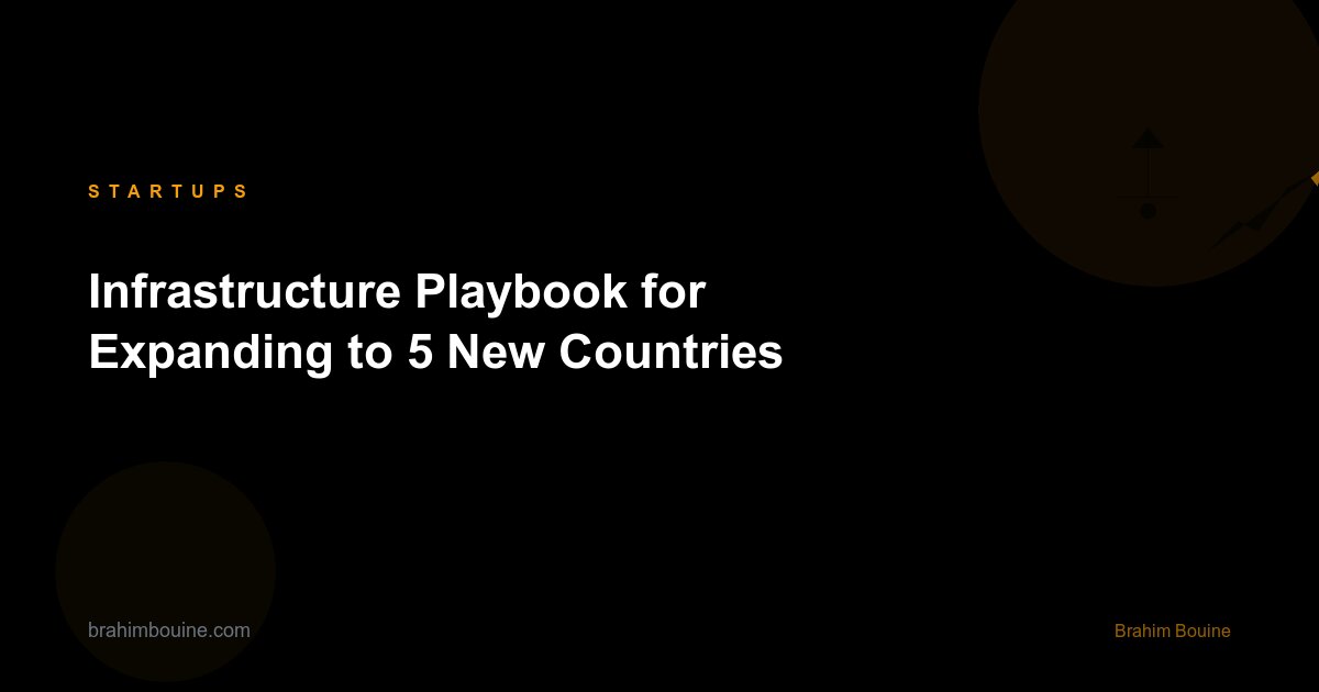 Infrastructure Playbook for Expanding to 5 New Countries