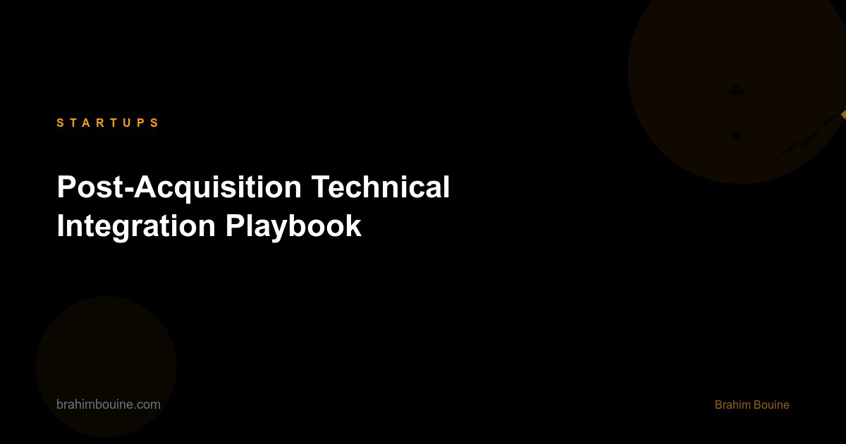 Post-Acquisition Technical Integration Playbook