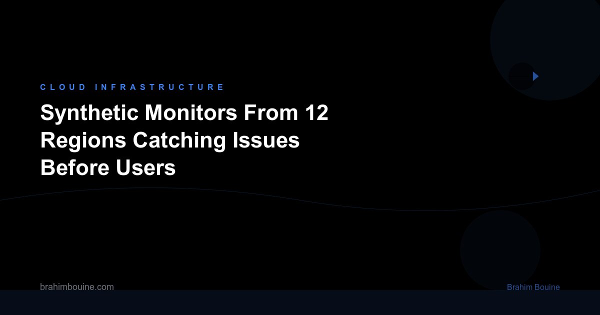Synthetic Monitors From 12 Regions Catching Issues Before Users