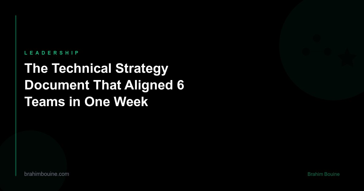 The Technical Strategy Document That Aligned 6 Teams in One Week