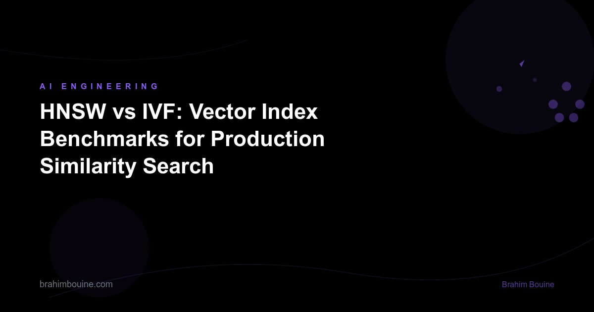 HNSW vs IVF: Vector Index Benchmarks for Production Similarity Search