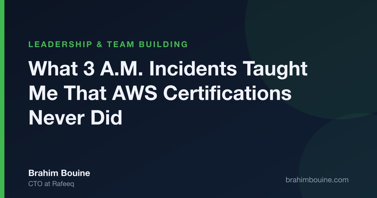 Cover image for the article: What 3 A.M. Incidents Taught Me That AWS Certifications Never Did